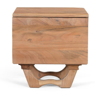 Mesitas de Noche de Madera de Acacia 50 Cm Estilo Rústico Moderno