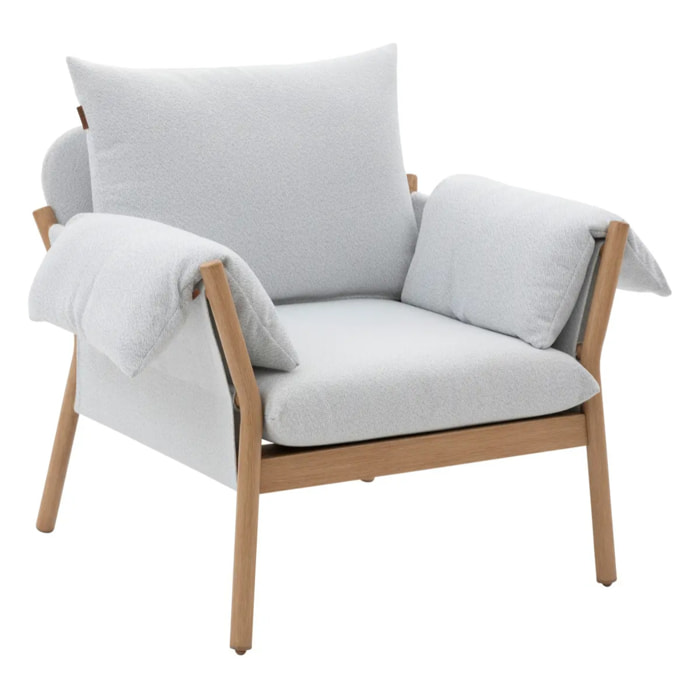Fauteuil de salon de jardin "Odemilia" gris aluminium et polyester