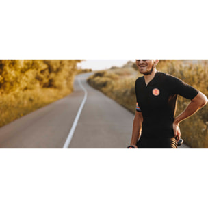 MAGLIA DA CICLISMO A MANICHE CORTE DA UOMO BLUEBALL NERA CON LOGO ROSSO