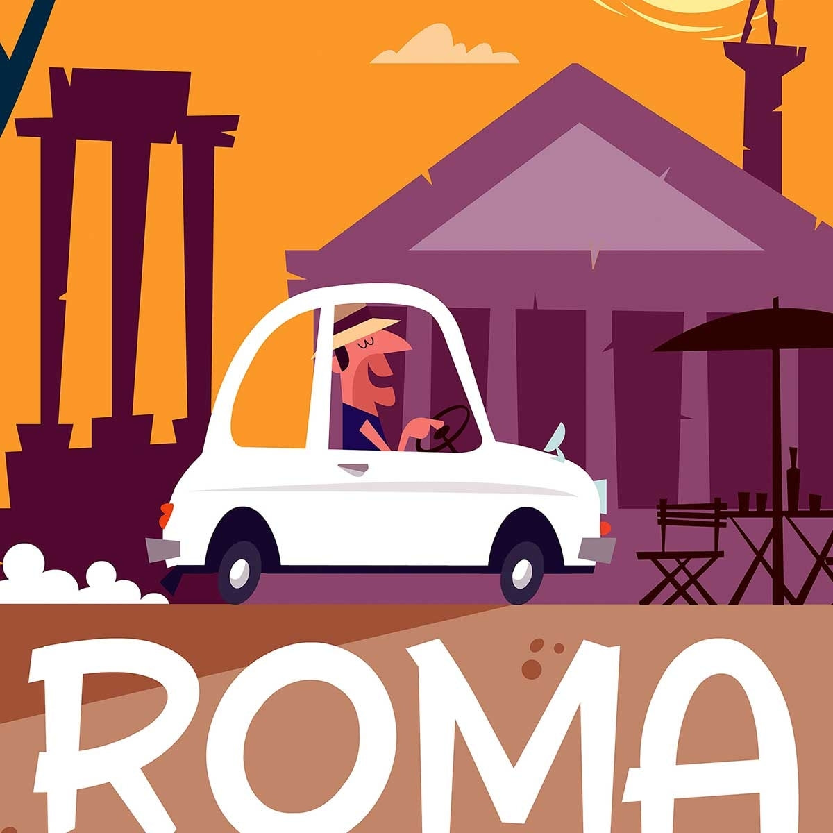 Affiche Voyage à Rome Affiche sous cadre bois