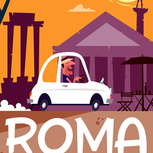 Affiche Voyage à Rome Affiche sous cadre bois