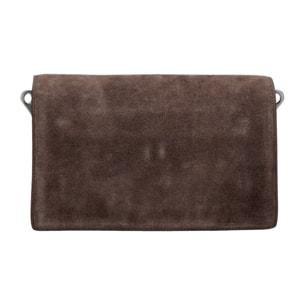 Borsa a tracolla da donna Made in Italy - Celeste Prime - Pelle scamosciata - 24.0 x 15.0 x 7.0 cm