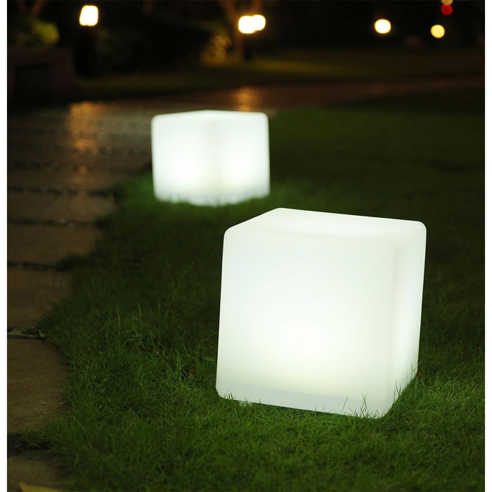 Cube lumineux solaire multicolore CASY H30cm