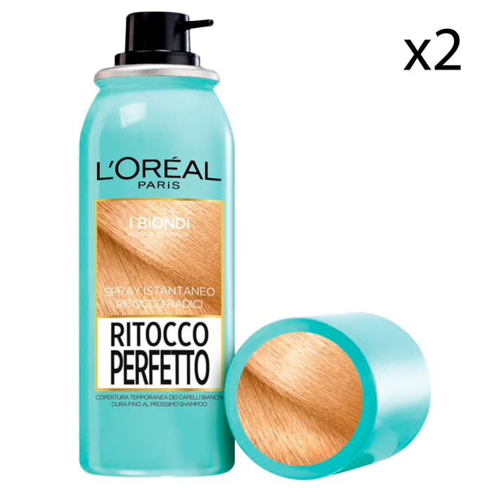 2x Spray Colore Biondo per Capelli Bianchi Ritocco Perfetto