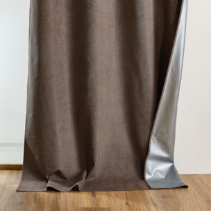 Rideau thermique occultant à œillets et réflecteur de chaleur - Marron Brun