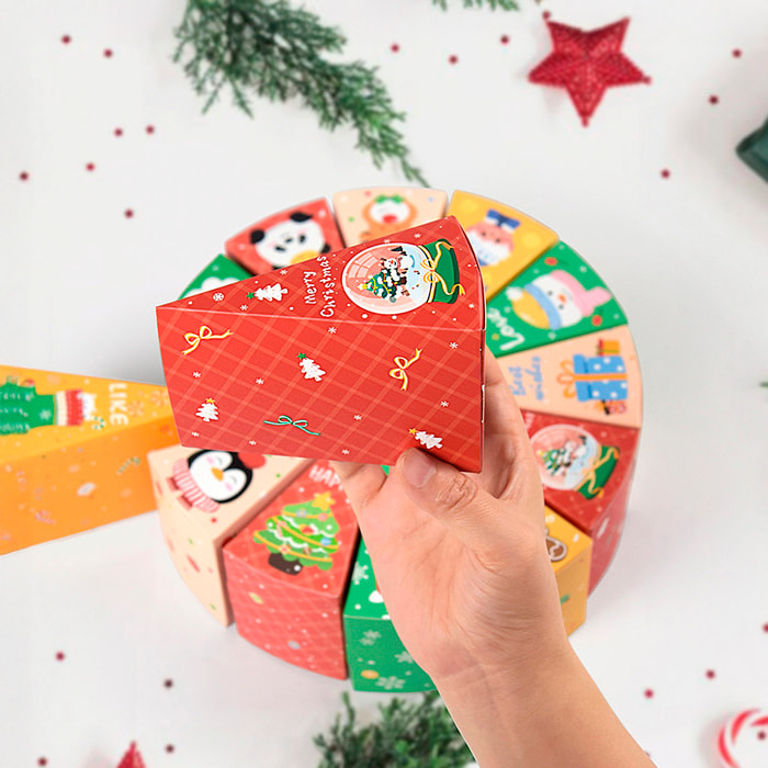 Scatole da montare e riempire. Calendario dell'Avvento, 24 unità. Include nastro per fiocco. (Non includono regali).