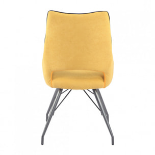 Chaise en tissu avec piètement en métal noir - 4 coloris - LIANA