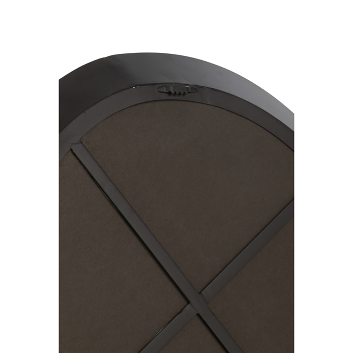 J-Line miroir Mural Rond - métal/verre - noir - small - 60.5 x 58 cm