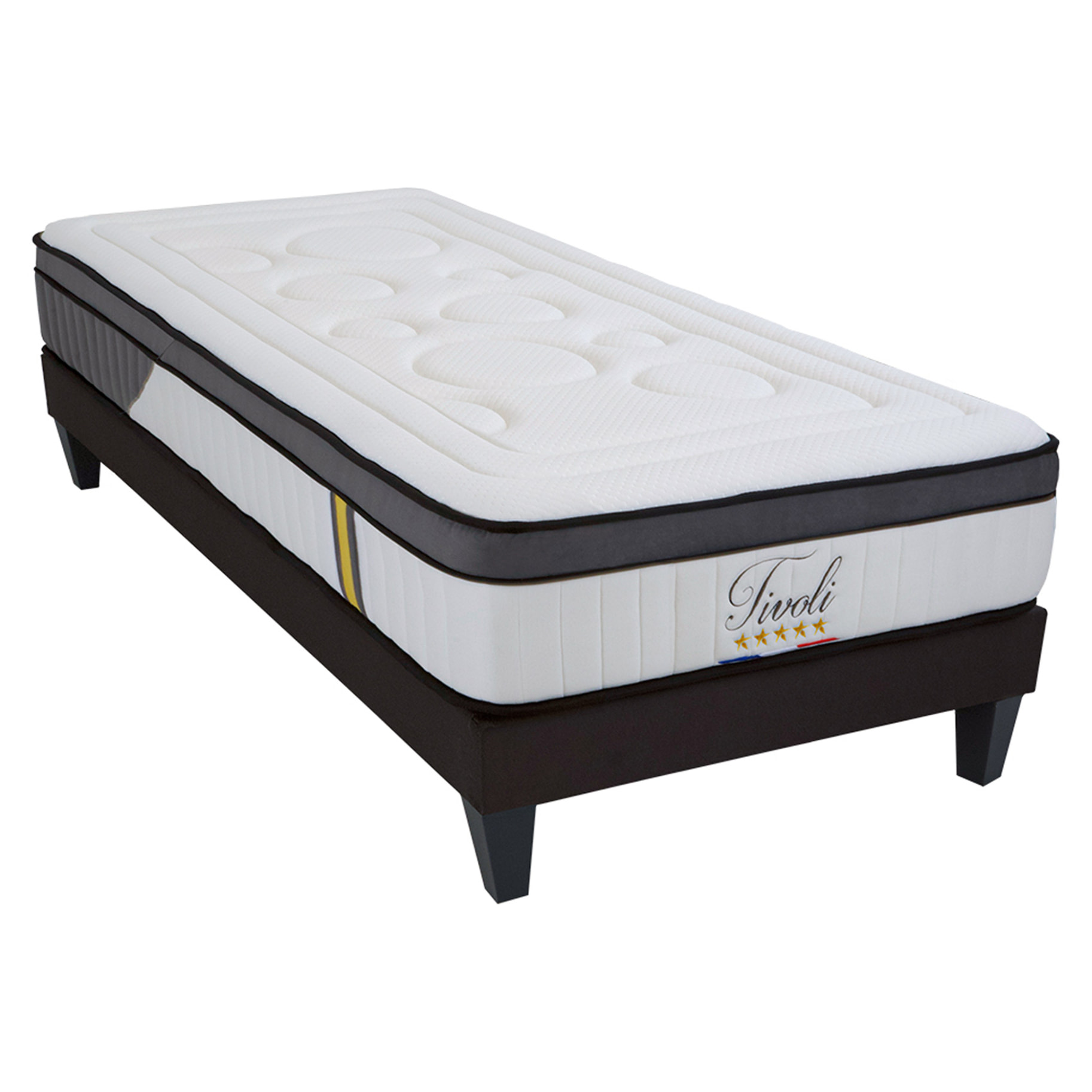 Ensemble matelas et sommier au confort ferme - Blanc