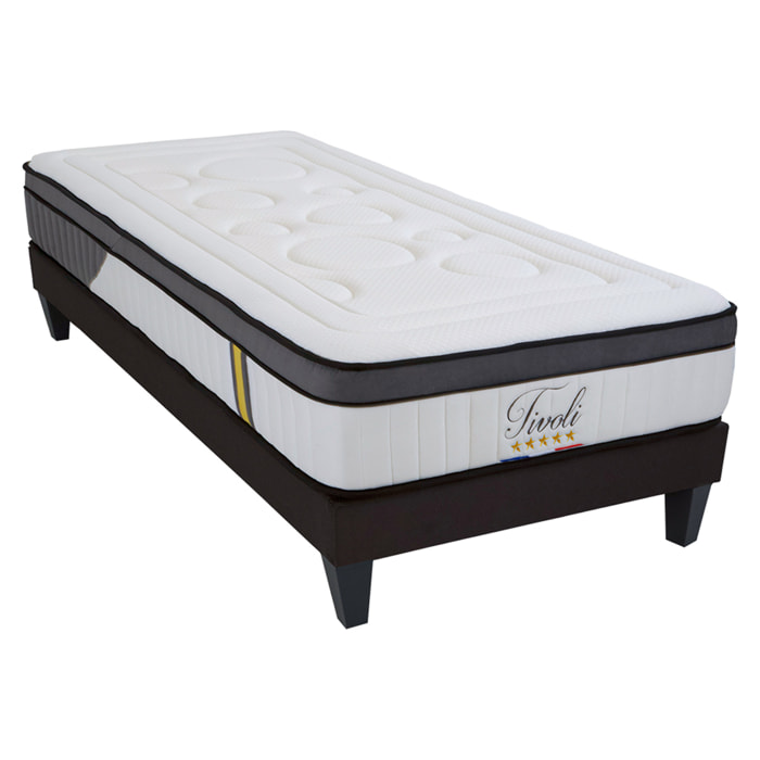 Ensemble matelas et sommier au confort ferme - Blanc