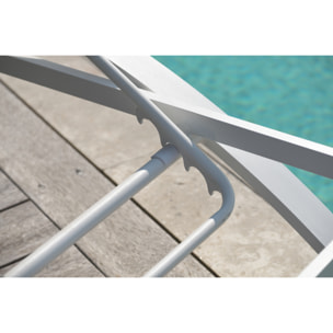 BARCELONA - Lot de 2 bains de soleil en toile plastifiée et aluminium