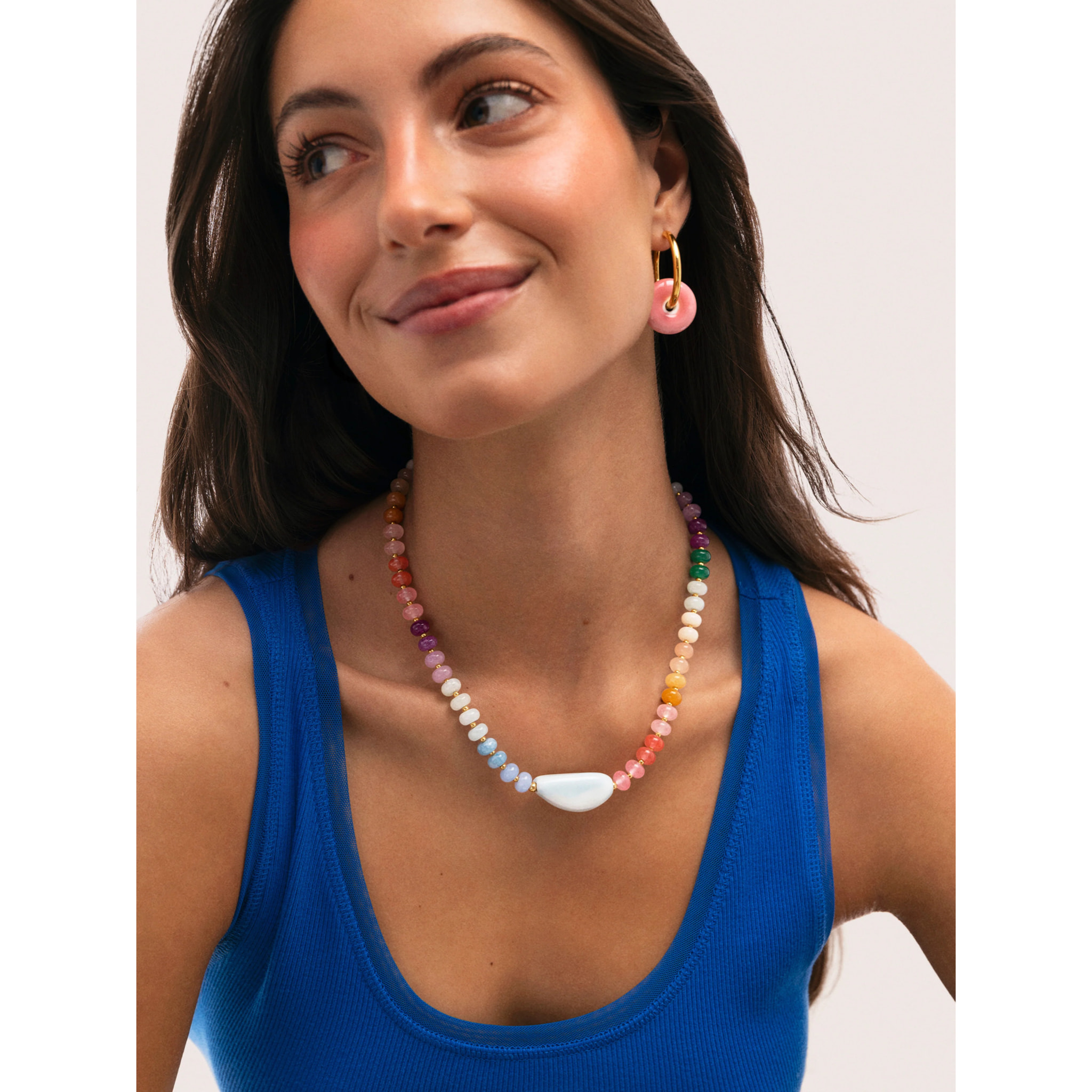 Collana Gummy Stones Acciao Placcato Oro