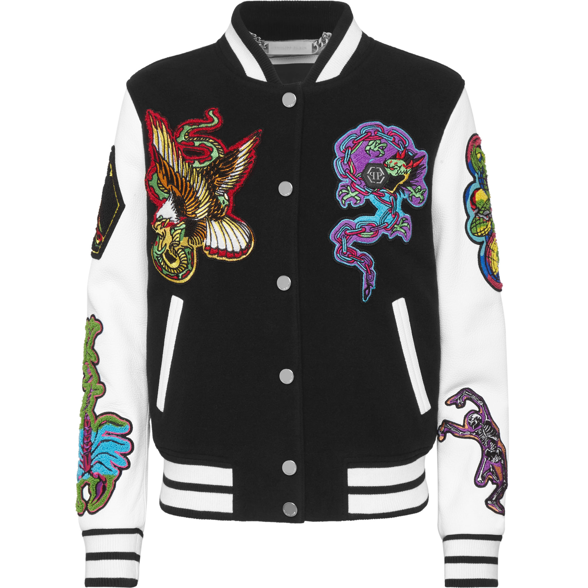 PHILIPP PLEIN Bomber de cuero TATTOO