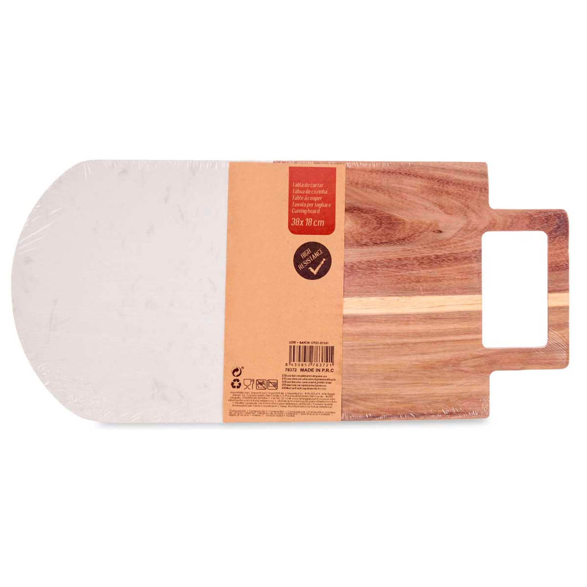 Tabla cortar madera y marmol blanco colección kinvara