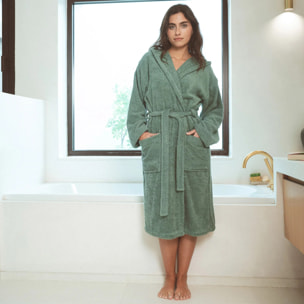 Albornoz Capucha 450gr unisex verde keike