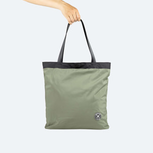 Bolso Tote y Mochila Convertible de Nylon Kaki TOTE BACKPACK. SHALLOW.
