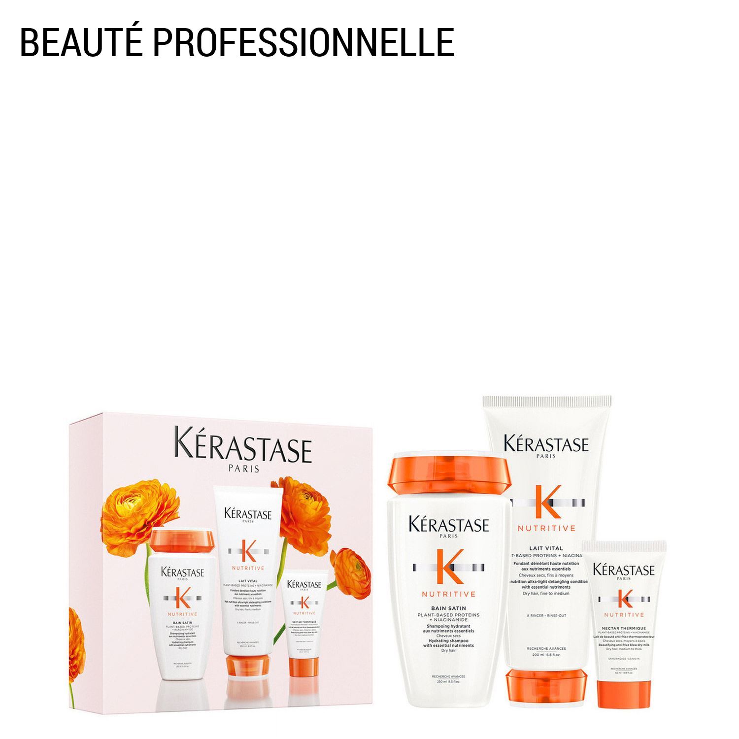 Nutritive - Coffret Bain Satin 250ml + Lait Vital 200ml + Nectar Thermique 50ml