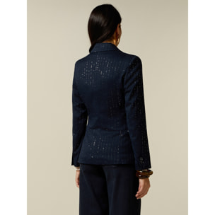 Oltre - Blazer in flanella con micro cristalli - Blu