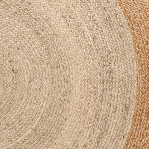 Tapis rond, motif simple authentique, voxa, jute tissé à la main