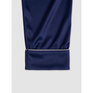 Pigiama lungo in raso da donna Friday blu