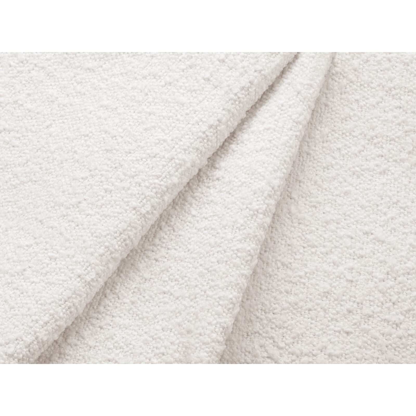 Lit coffre avec tête de lit "Valerie" 140x200cm en bouclé blanc