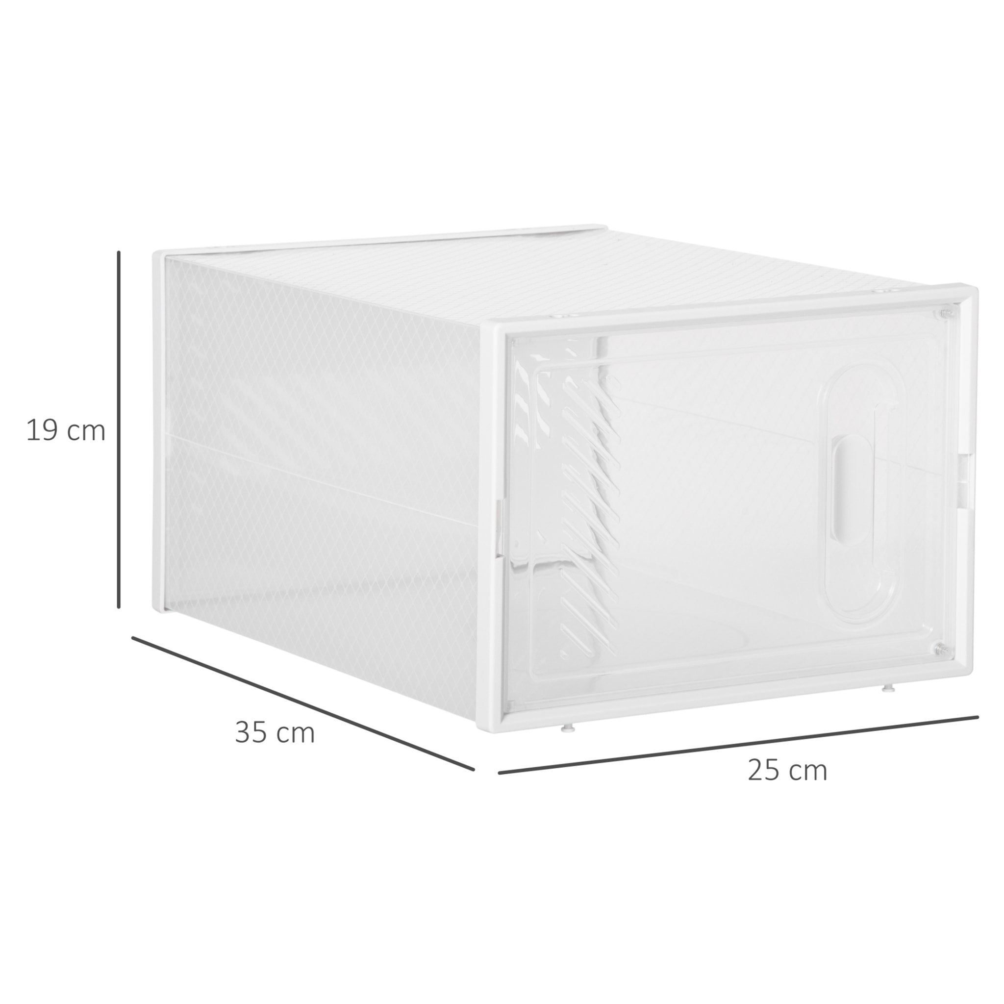 Armario Modular de Plástico Cajas de Zapatos Talla de 43 con 18 Cubos Puertas Magnéticas Muble Organizador para Entrada Pasillo Dormitorio 25x35x19 cm Transparente