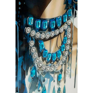 DIPINTO SU TELA LACCATO ALTEA -A- C/CORNICE CM 82X4X82