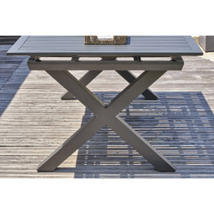 FLORIDE - Table de jardin en aluminium gris anthracite