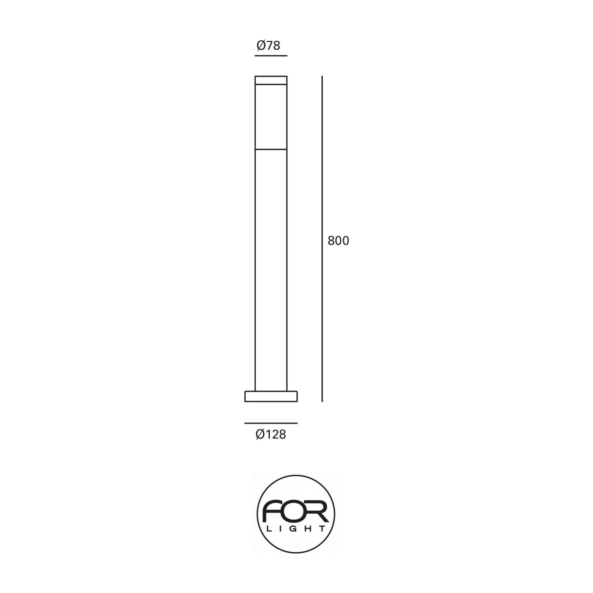 Forlight Baliza Ip55 Koral 800Mm E27 23W Acero Inoxidable 1423Lm