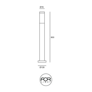 Forlight Baliza Ip55 Koral 800Mm E27 23W Acero Inoxidable 1423Lm