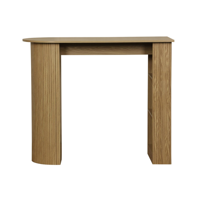 Table bar. table haute de cuisine table d'appoint décor bois avec rangements. 3 étagères. 120 x 55 x 100 cm