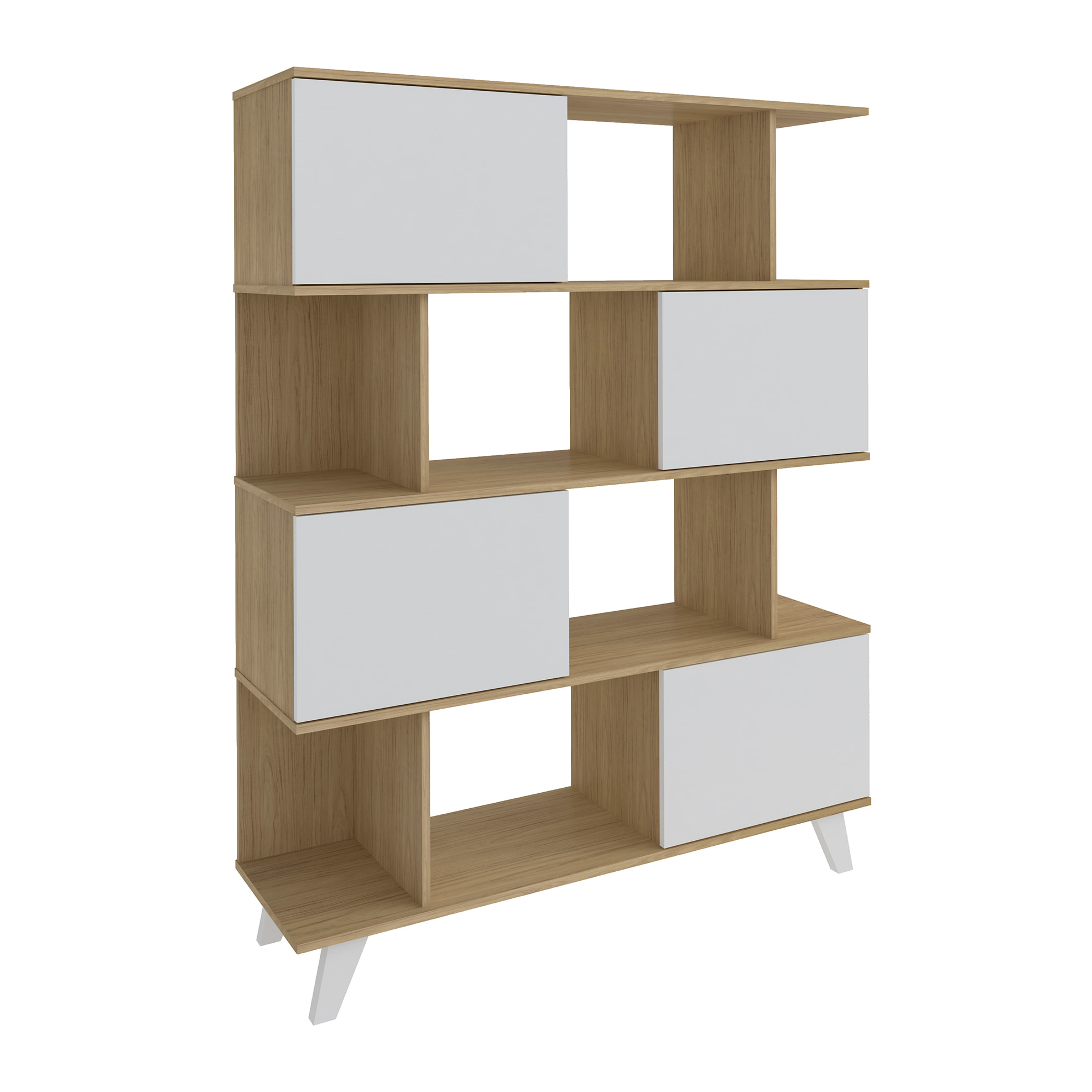 Estantería – Roble claro y blanco