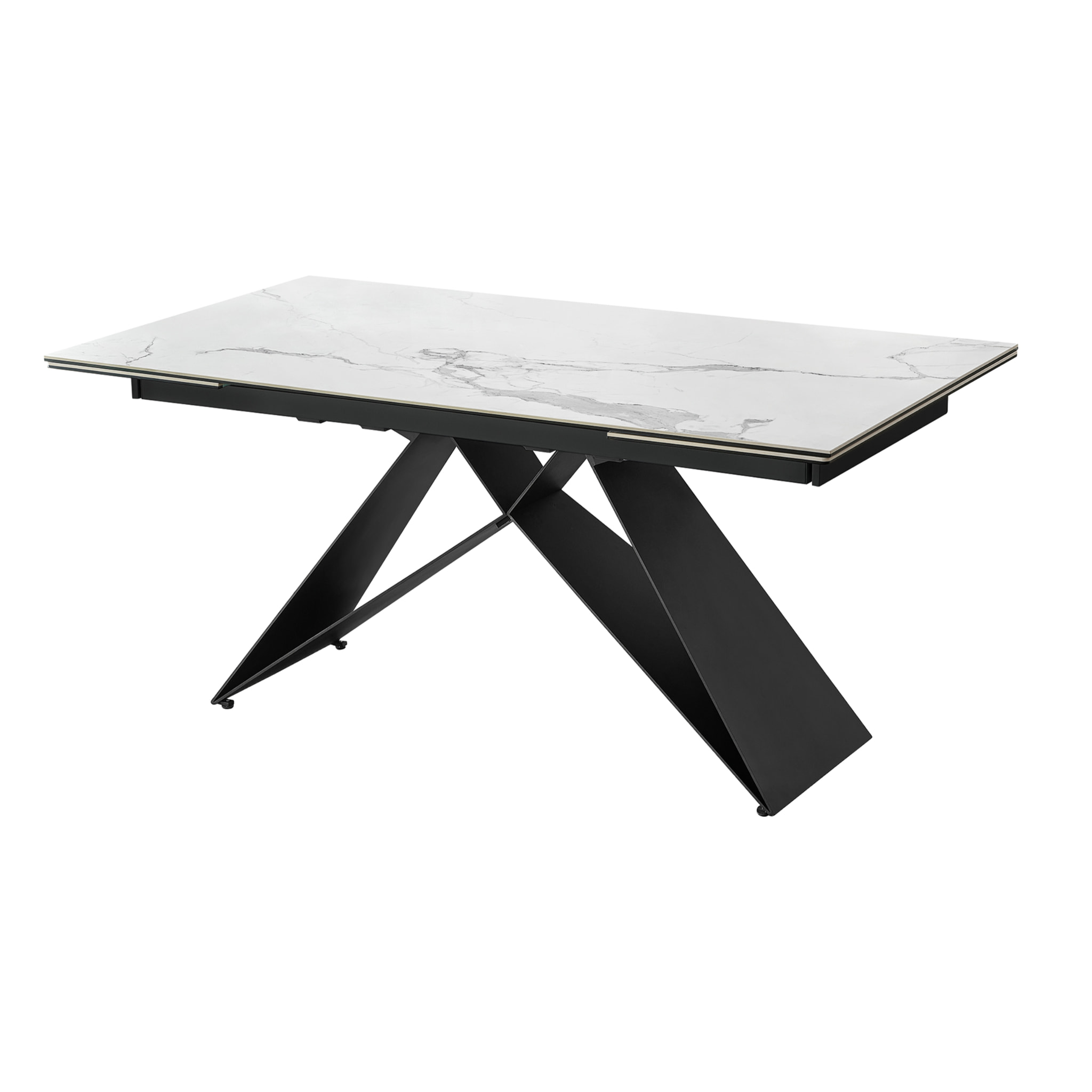 Mesa extensible de comedor – Porcelánico y negro