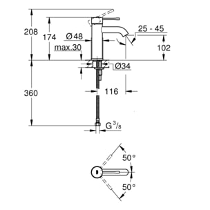 GROHE Essence Mitigeur monocommande Lavabo Taille S 23590001