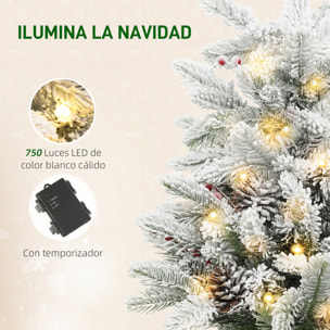 Árbol de Navidad con 35 Luces LED, 60 cm, Mini Árbol de Navidad Artificial con 182 Ramas Densas con Nieve, Piñas, Bayas y Base de Arpillera, Decoración Navideña de Mesa para Casa, Oficina Verde