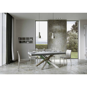 Table extensible 90x160/264 cm Volantis Gris Béton cadre 4/A