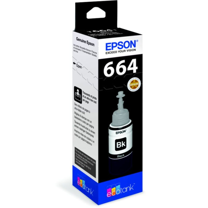 Cartouche d'encre EPSON Ecotank Bouteille Noir T664