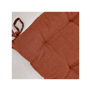 Coussin / Galette de chaise 38 x 38 cm en coton avec nouettes - KALA