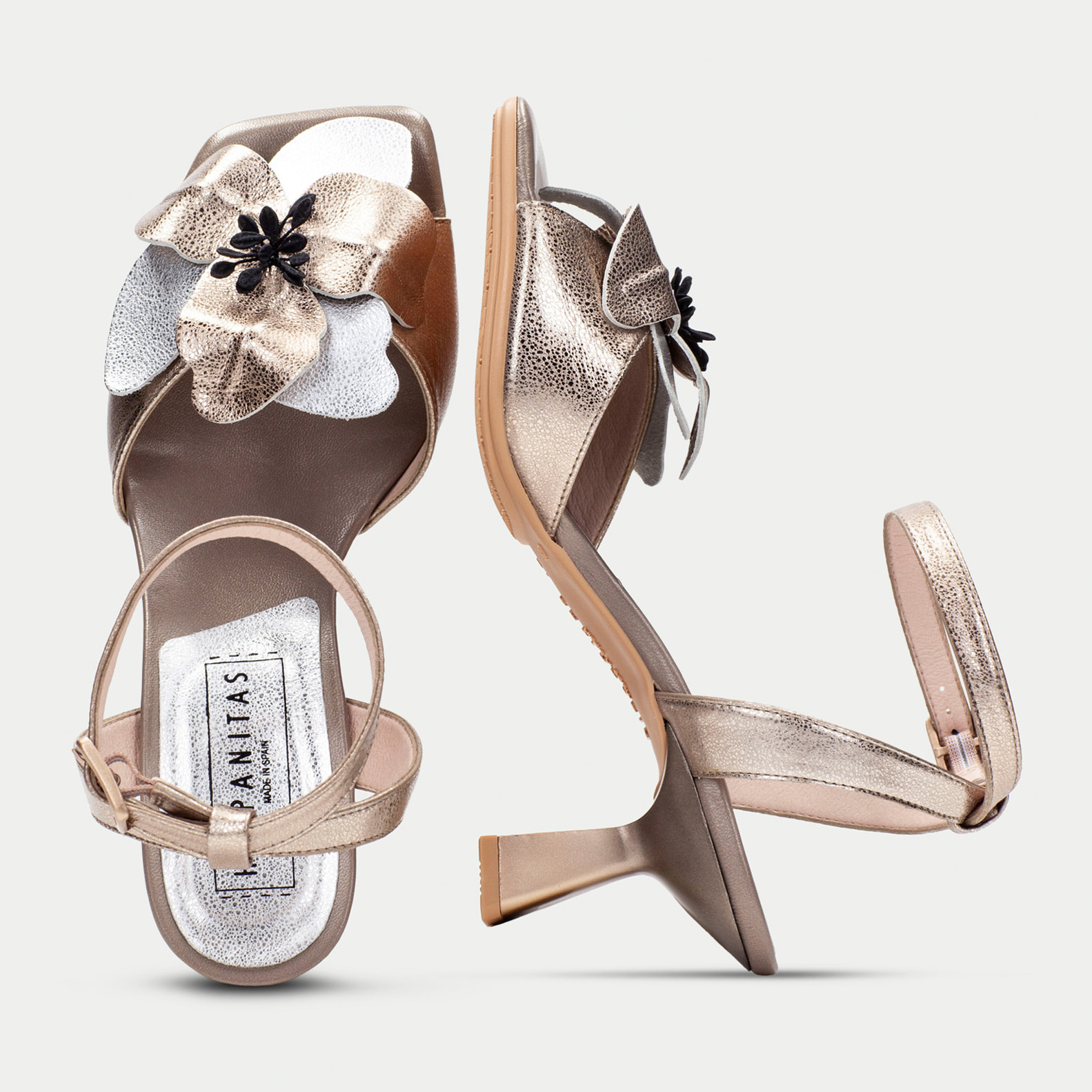 Sandalia Tacon Danielle Oro 6 cm