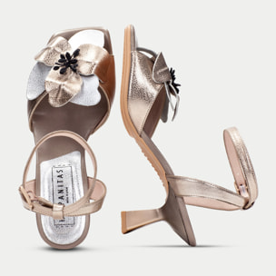 Sandalia Tacon Danielle Oro 6 cm