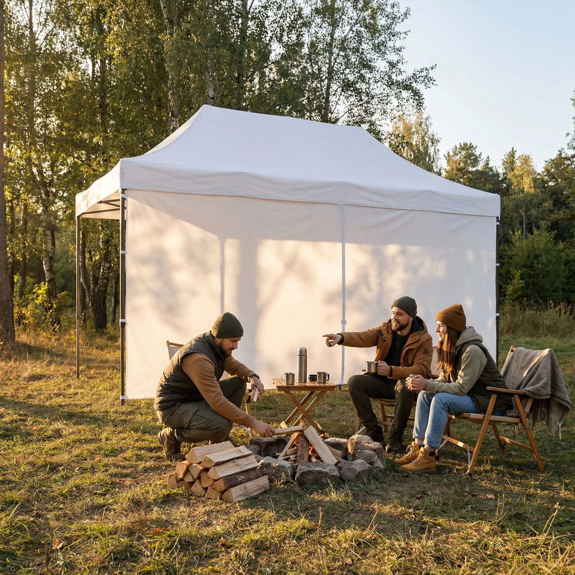 Telo laterale per gazebo da giardino 3X4,5 M. Telo con velcro vari colori bianco
