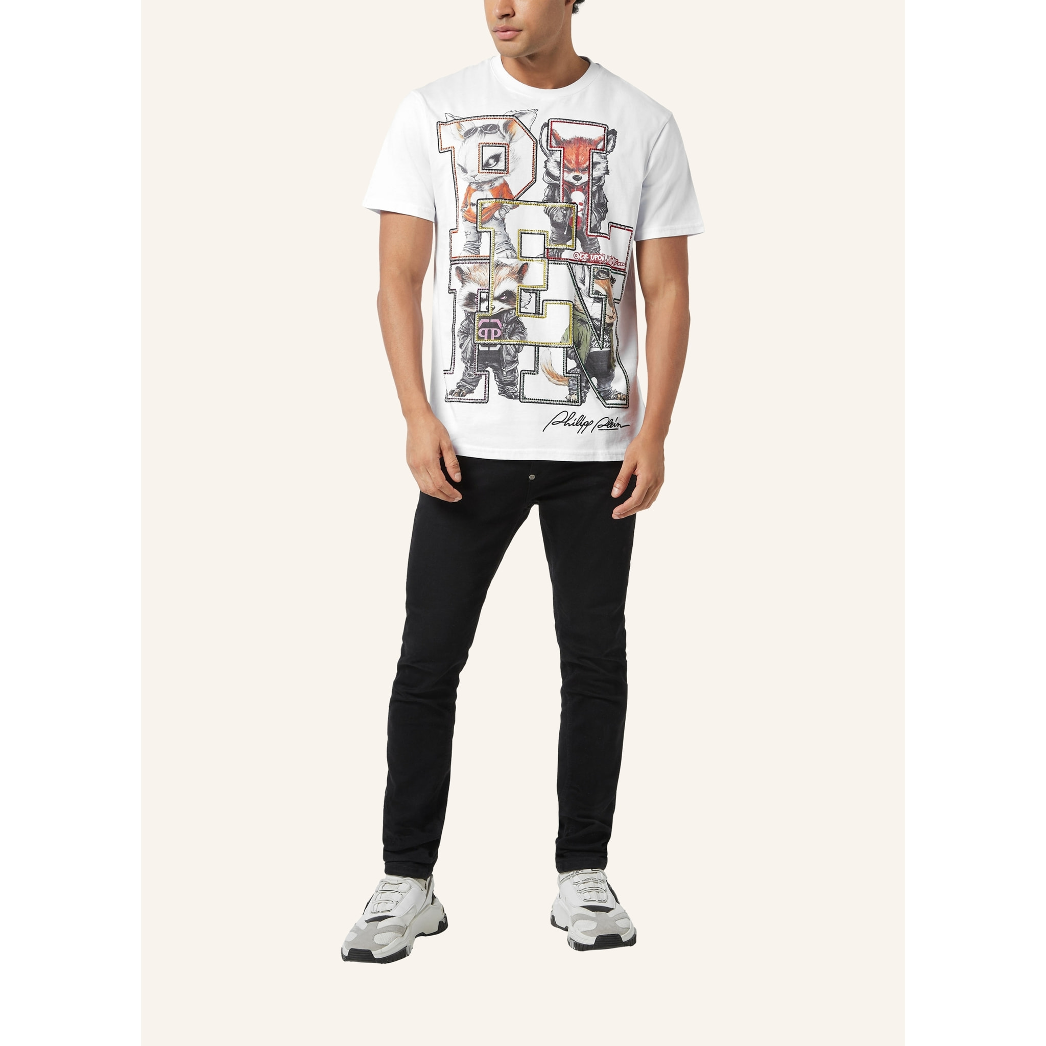 PHILIPP PLEIN T-shirt girocollo a maniche corte COLLEGE