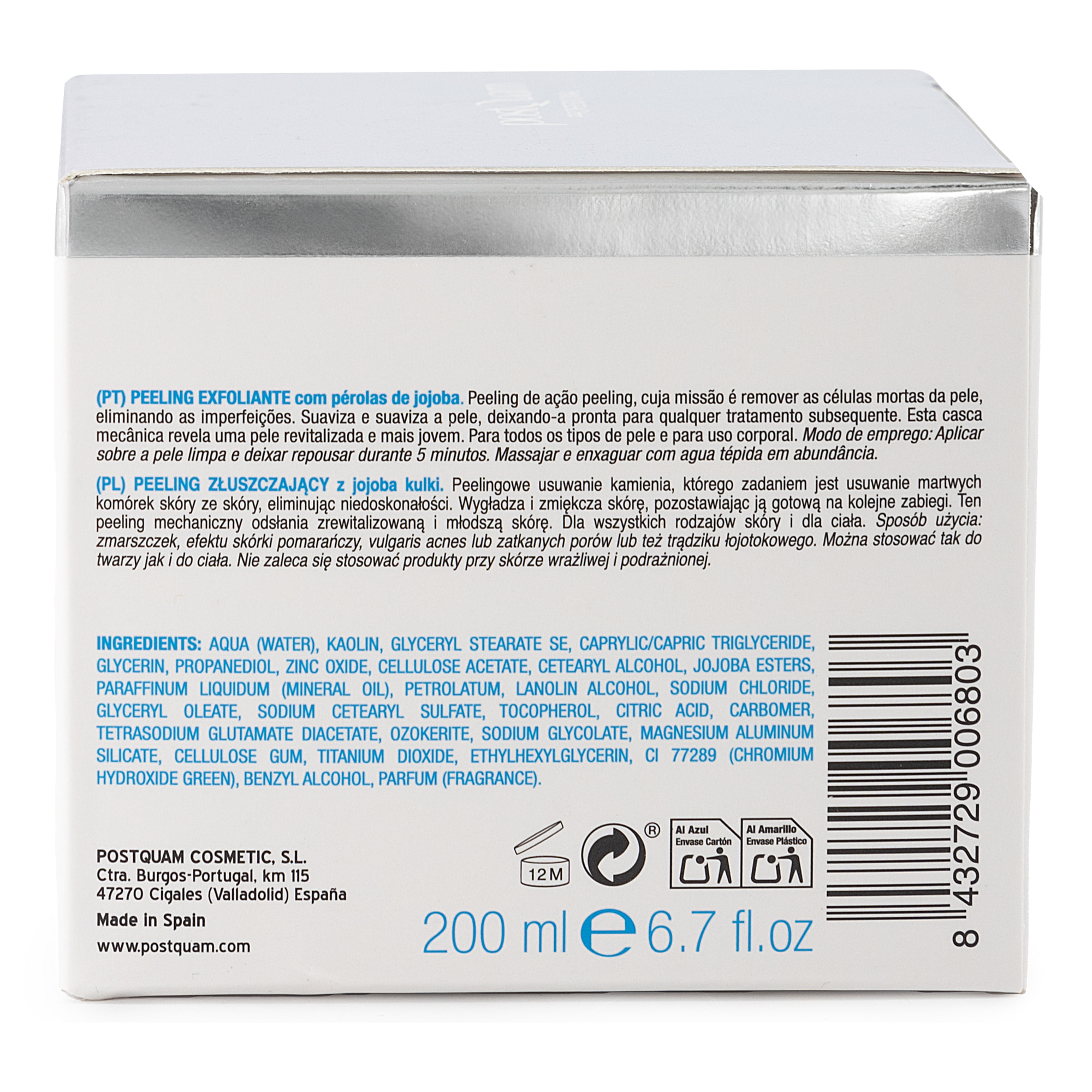 Peeling Esfoliante Con Perle Di Jojoba 200 Ml.