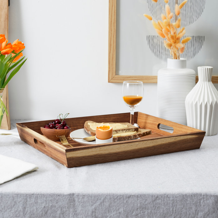 Plateau A Poignees Acacia 42x33cm M6