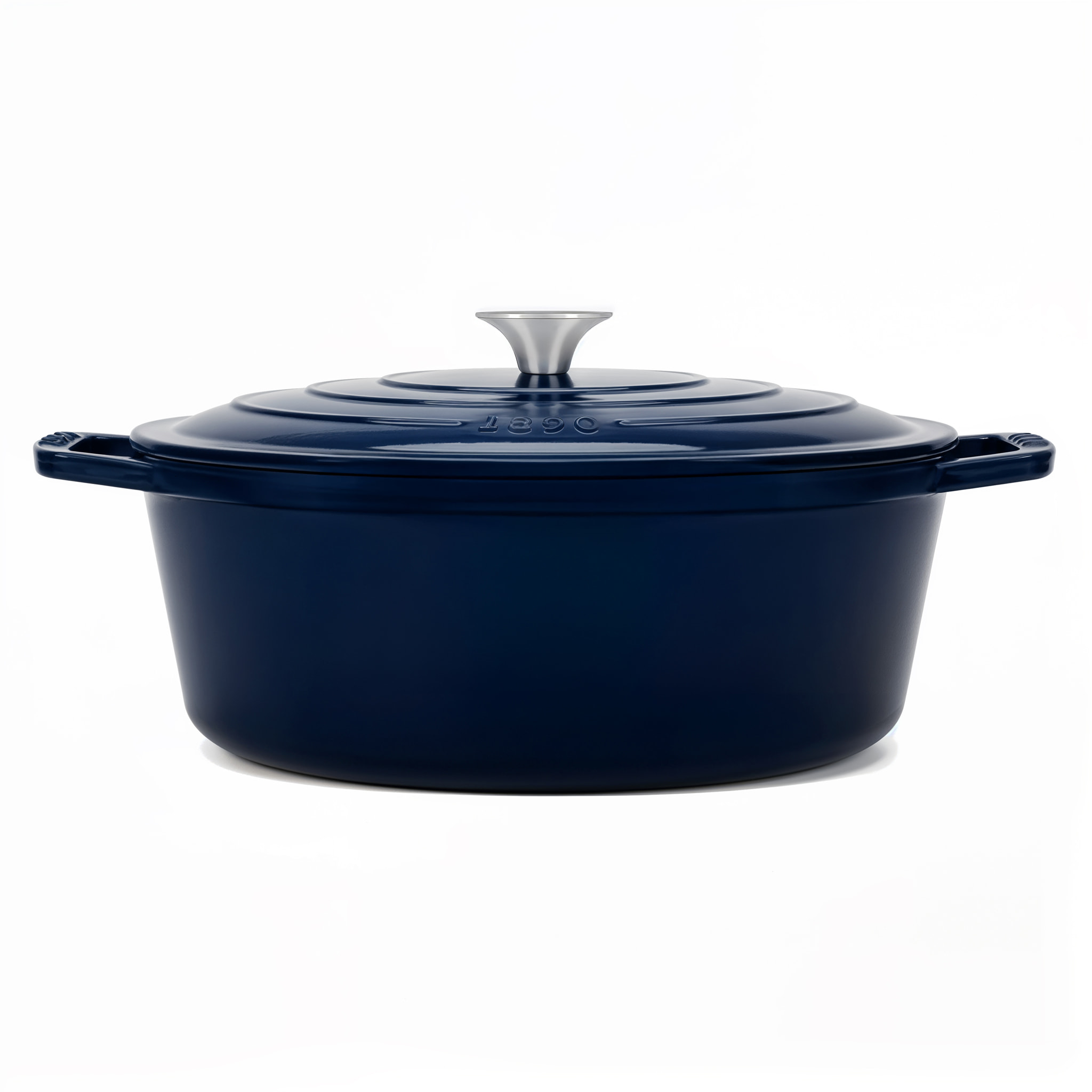 La Fonderie 1890 ALMA36, Cacerola de hierro fundido, 36cm, 7,7L, azul marino, compatible con todos los fuegos, inducción, gas, parrilla y horno.