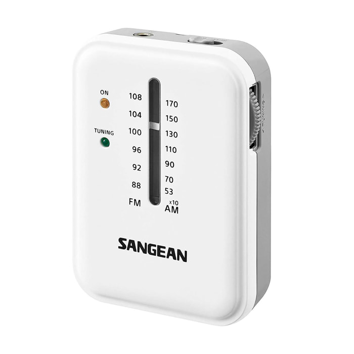 SANGEAN SR-32 BLANCO RADIO DE BOLSILLO FM/AM AURICULARES JACK Y CORREA