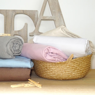 Drap housse en flanelle - Gris souris