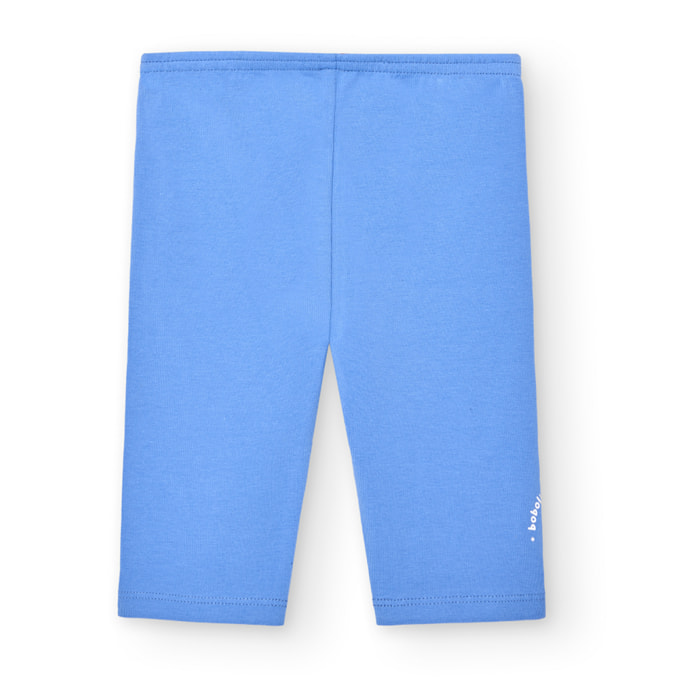 Leggings pirata niÃ±a, algodÃ³n estampado, azul