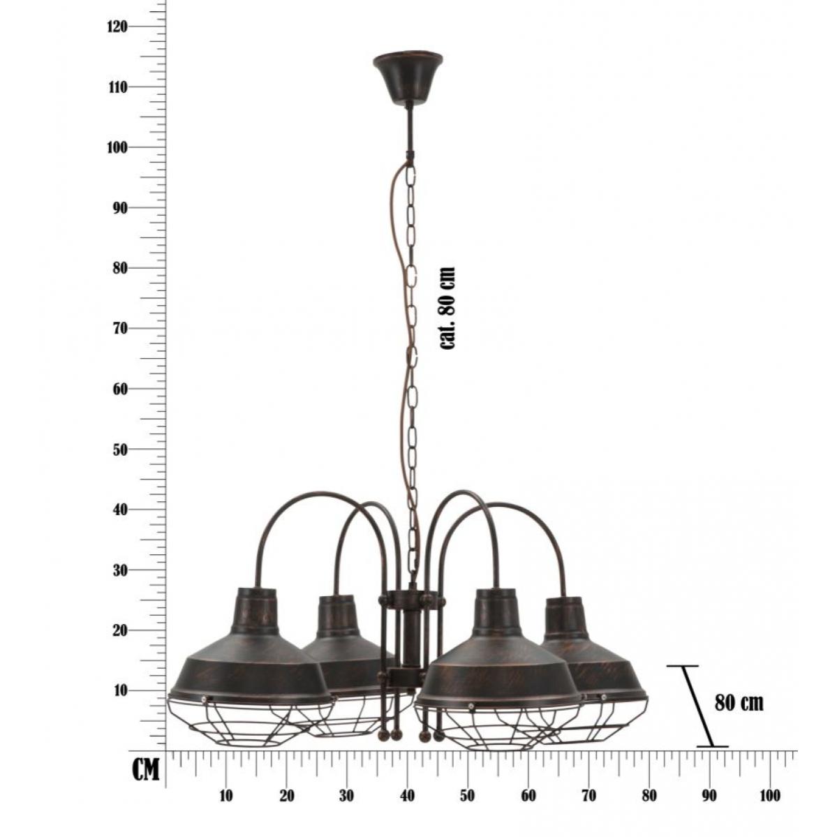 LAMPADARIO BRONKS 4 LUCI OFFICINE55 NERO