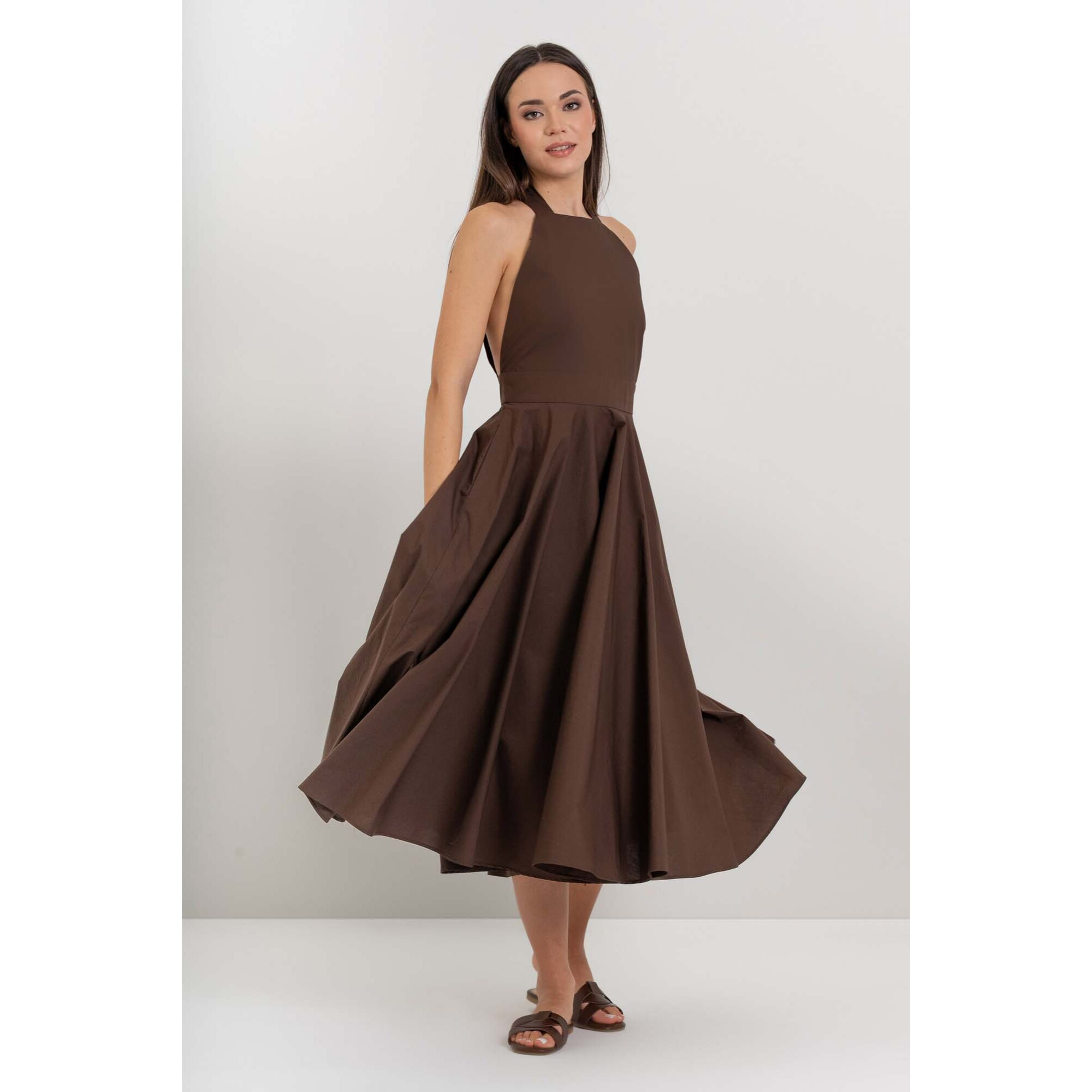 Kocca - Abito in cotone con scollo all'americana e schiena nuda Donna